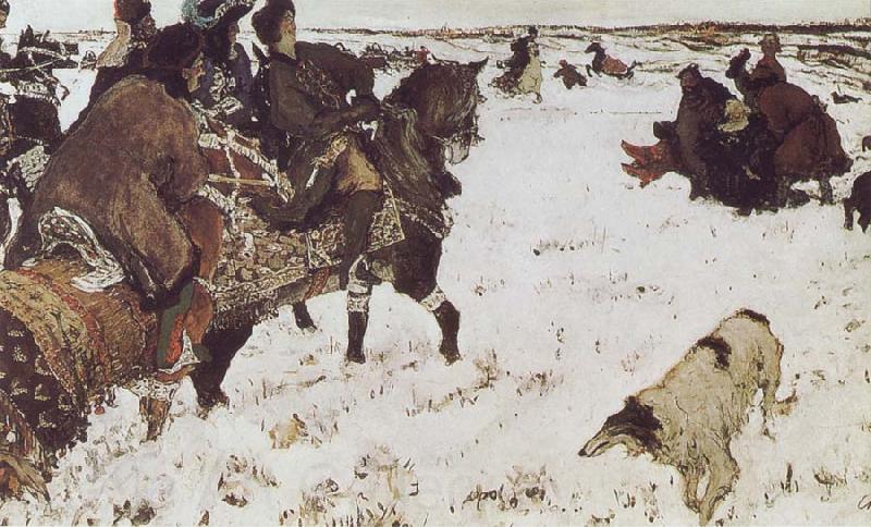 Valentin Serov Peter the Great Riding to Hounds Germany oil painting art